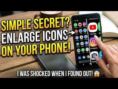 HOW TO ENLARGE ICONS ON AN ANDROID PHONE!!! WITHOUT APPLICATION