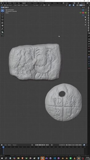 modeling the tablet of Tartaria part 2 #blender3d #pagan #history #artifact #sculpt