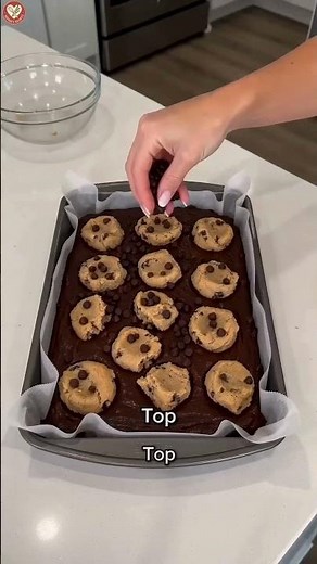 3-Ingredient Cookie Dough Brownies 🍪🍫 #recipe #2ingredientrecipe