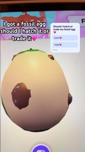 Should I hatch or trade my fossil egg?🩷 #adoptme #roblox #adoptmeroblox