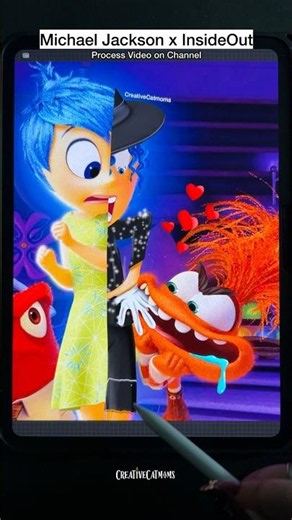 Michael Jackson in inside out reveal🤫! #shorts #art #disney