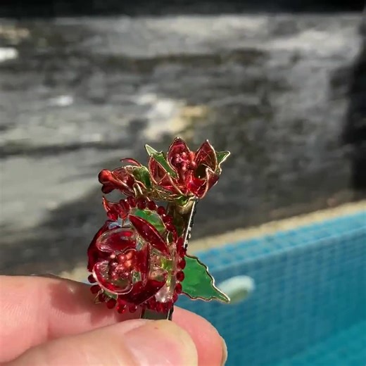 Resin Flower Hair Clip: Golden Wire Floral Barrette - Etsy UK