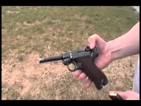 Firing the German P08 Luger