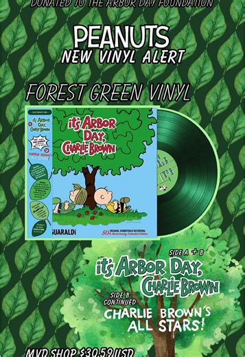 New Vinyl Alert 🚨‼️ A new Peanuts soundtrack composed by Vince Guaraldi and his jazz trio is available to order from MVD Shop! Combined on 1 Forest Green LP are the soundtracks to “It’s Arbor Day, Charlie Brown” and “Charlie Brown’s All Stars!”, both baseball themed specials celebrating their 50th and 60th anniversaries respectively as well as bonus outtakes from Arbor Day that were not included in the final special 😊 @Snoopy #snoopy #charliebrown #vinyl #fyp #peanuts