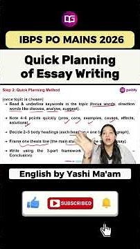 IBPS PO Mains 2026: Quick Planning of Essay Writing | Descriptive Writing by Yashi Ma'am