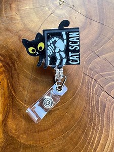 Funny Black Cat Scan Badge Reel - Etsy UK