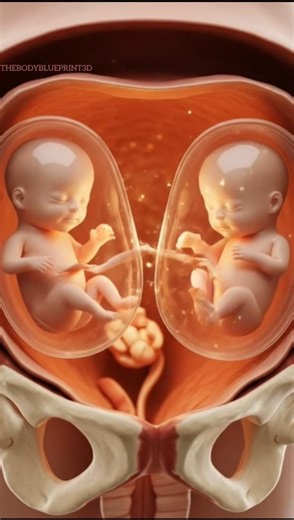 Inside the Womb: How Twins Grow Together! 👶👶 3D Animation #Shorts