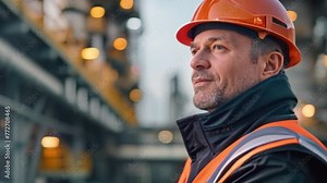 A petroleum engineer Inspect crude oil drilling rigs and industrial pipelines in a large factory behind an upstream subsea crude oil and gas production facility.