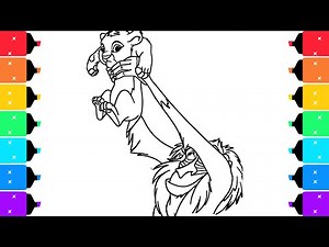 The Lion King Coloring Pages | Coloring Rakifi Holding Simba