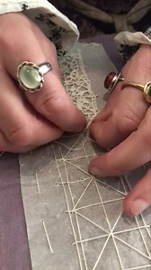 Just a little bit of needle lace making yesterday! All you need is some linen, needle and a few decades and voila! You have a lace for a cuff! #priorattire #tudor #lacemaking #needlelace #crafts #historicalfashion #historicalcostuming | Prior Attire