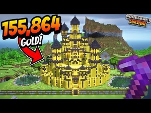 I Built The Biggest GOLD CASTLE Ever In Minecraft Survival!