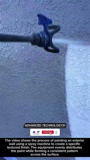 Exterior Wall Spray Painting – Creating Textured Finishes with Precision ! #innovation #tool #ideas