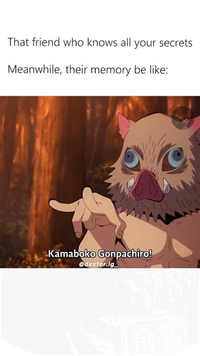 DEXTER on Instagram: "Mention her/him😭🤣🤣 follow @dexter.ig_ for more 🎥 : Demon Slayer: Kimetsu no Yaiba is a visually stunning anime that follows the journey of Tanjiro Kamado, a kind-hearted boy whose life is shattered when his family is slaughtered by demons and his sister Nezuko is turned into one. Determined to save her and avenge his family, Tanjiro joins the Demon Slayer Corps, where he faces powerful demons using swordsmanship techniques known as Breathing Styles. The series blends em