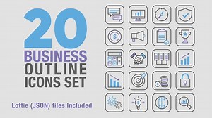 Videohive Business Outline Icons - 43302854 AEdownload.com