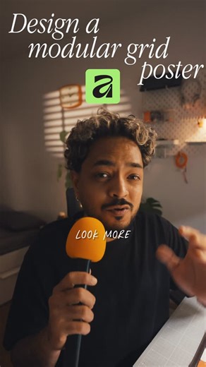 Andrew Barnes | Designer on Instagram: "Day 2 of my Affinity series. 🧡 In this video I’ll show you how to design a clean, type-only motivational poster using a modular grid in the new Affinity app, built around the verse Proverbs 22:29 “Those skilled in their work will stand before kings.” You’ll see how I: • Set up an A3 poster in Affinity • Turn on guides + grids • Build a simple 6×8 modular grid with margins and gutters • Use modern sans + serif type pairing • Apply an orange / black / grey 