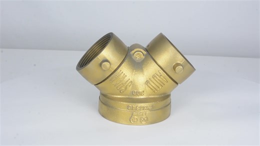 FM UL ULC   All Brass  4''(6'')X2 1/2''X2 1/2''  Siamese Connection Clapper Valve Firefighting Equipment 300 PSI Pressure