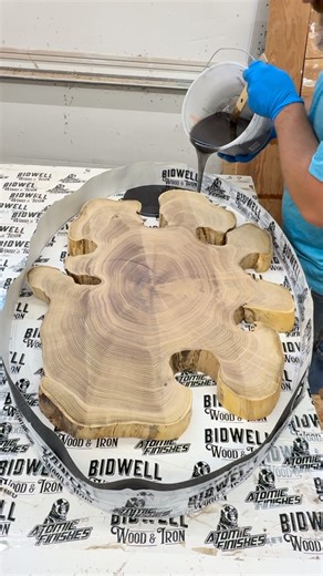 We absolutely LOVE how this one turned out! Salvaged Locust wood repurposed to last and live another Lifetime. #epoxy #interiordesign #custom #interior #woodworking #diy #pdx #oregon #maker #fabrication | Board & Beam