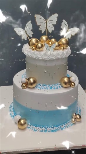 ✨“Sweet as butterflies & golden dreams ✨🦋#cakeseries #oldsong #cakelovers ”subscribe for more design