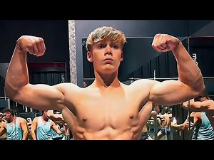 14 Year Old Boy Flexing Muscles