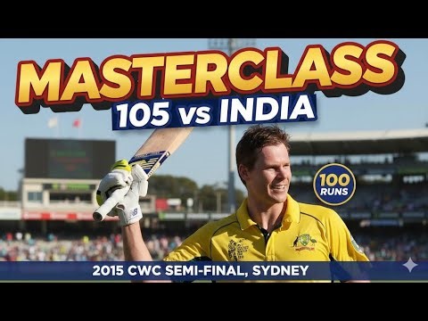 Steve Smith’s Masterclass: 105 vs India | 2015 CWC Semi-Final, Sydney