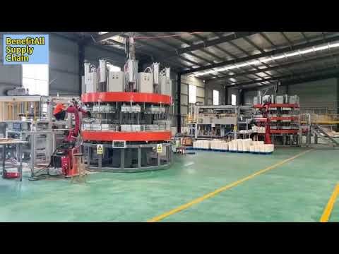 Straw Powder Dry-Pressing Tableware Production Line with #industrialrobots