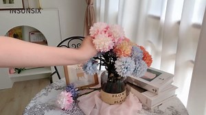 15 PCS Artificial Chrysanthemum Ball Flowers Bouquet Purple Fake Mums with Short Stems Fall Faux Silk Mums Flowers for Vase Bridal Wedding Bouquet Home Table Centerpiece Decor (Purple)