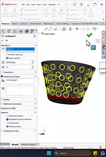 Circular Basket Design using Circular Pattern | SolidWorks #shorts