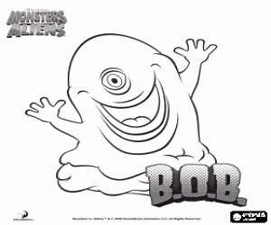 BOB, Monsters vs Aliens coloring page printable game