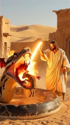 Evil hides in the shadows… until divine power strikes back.”#aivideo #jesus #biblestory #shorts