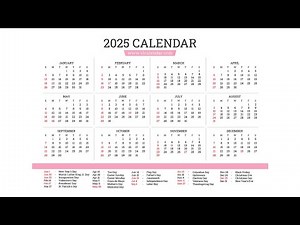 Printable Year 2025 Calendar with Holidays - VL Calendar