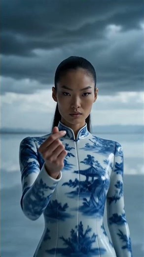 Porcelain Dress Shatters Into Ink Birds Cinematic Fantasy Short 8K