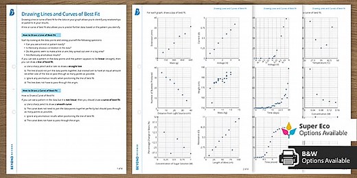 Maths in Science: Line of Best Fit Worksheet