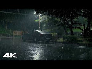 Goodbye Insomnia with Strong Heavy Rain at Night, Fall Asleep Immediately with Rain Sound ASMR