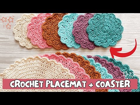 Crochet A Matching Table Set That Will Wow Your Friends! | Sunrise Coaster and Placemat Tutorial