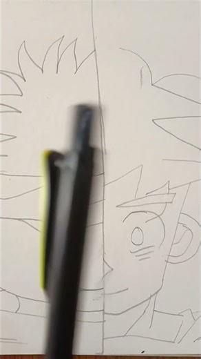 🌓 Gojo x Goku Half Face Drawing #shorts