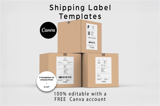 Editable Shipping Label Templates: Small Business Packaging - 4x6" (canva Printable Digital Download) - Etsy