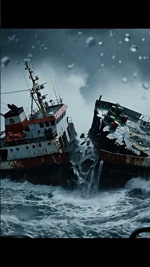 Caught On Cam: Ship's Hull Cracks! #Veo3Footage