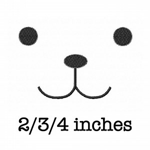 Teddy Bear Eyes/nose/face Set Machine Embroidery Design 2/3/4 Inch Instant Download - Etsy