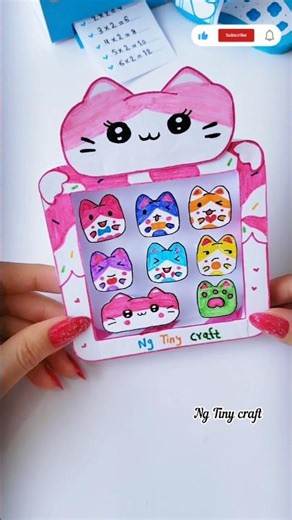 DIY Cute Paper Keyboard 🐱💖 Super Cute & Satisfying Mini Craft! #diy ##shorts #shortvideo #love #art