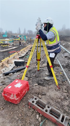 Setting out engineer in action 🏗️💪