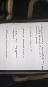 9) The first important step of structural leadership in buildin... | Filo