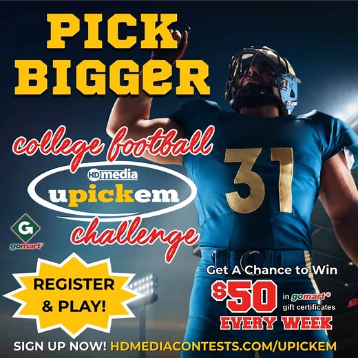 🔥🏈 It’s Saturday — and college football lineup is STACKED. 🏈🔥 Rivalries are heating up, playoff dreams are on the line, and today’s schedule is serving nothing but chaos and must-watch moments. Get ahead of the game and lock in your picks with HD Media’s uPick’em College Football Challenge! Make your picks now: hdmediacontests.com/upickem #CollegeFootball #GameDaySaturday #HDMedia #GoMart #PickEmChallenge #SaturdayShowdown | Charleston Gazette-Mail