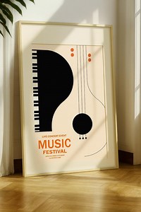 Bauhaus Music Poster - Abstract Musical Instruments Wall Art Print, Geometric Music Festival Decor - Etsy
