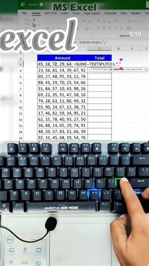 Add comma separated number in one excel sheet #excel #computer #shorts