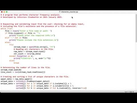 Character Frequency Counter | Python Program