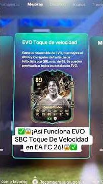 ✅😱¡Así Funciona EVO SBC Toque De Velocidad en EA FC 26!😱✅