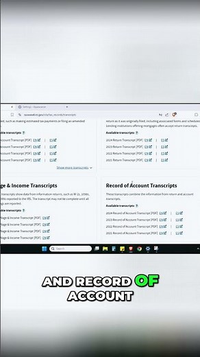 Transcripts Guide: Account, Wage, Income Records Explained #shorts