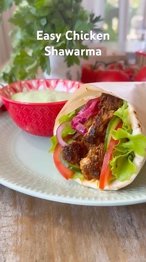 Chicken Shawarma - Middle Eastern Wrap Cooks in 10 Minutes! @notquitenigella #recipe