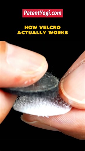 Ever wondered what happens when Velcro snaps? 👀⚙️ Tiny hooks grab loops — simple, yet a global game-changer. 🚀✨ #Velcro #Hooks #Loops #Innovation #Science | Patent Yogi