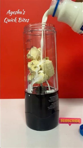 Banana Milkshake in Portable Blender #milkshake #bananashake #food